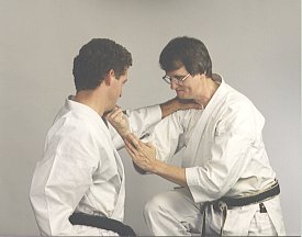 Bunkai from the kata Hangetsu